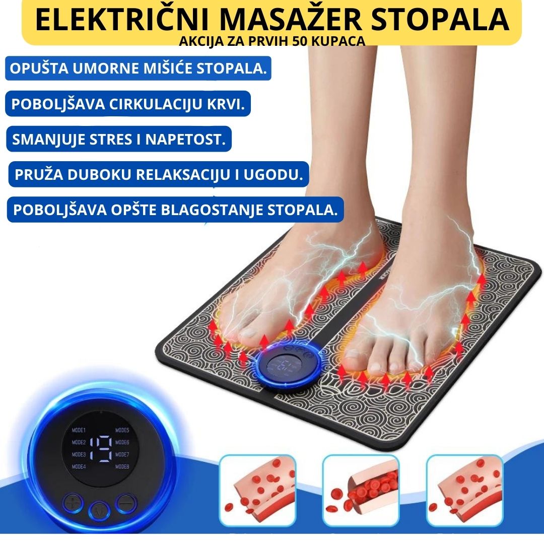 EMS električni masažer stopala - za ublažavanje bolova, poboljšanje cirkulacije krvi
